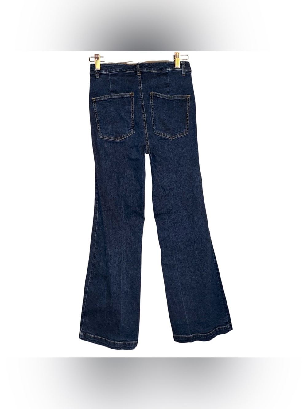 ANTHROPOLOGIE x Avec Les Filles High Rise Ankle Crop Flare Jeans Medium Wash 26 - Picture 6 of 9